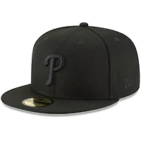Men's New Era Black Philadelphia Phillies Primary Logo Basic 59FIFTY Fitted Hat