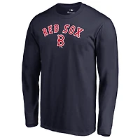 Men's Navy Boston Red Sox Cooperstown Collection Wahconah Long Sleeve T-Shirt