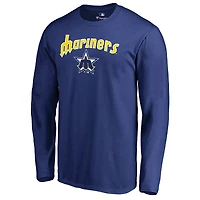 Men's Royal Seattle Mariners Cooperstown Collection Wahconah Long Sleeve T-Shirt