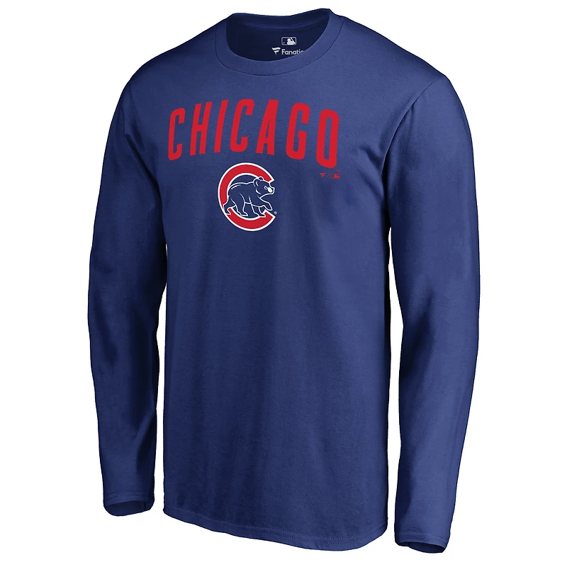Men's Royal Chicago Cubs Team Lockup Long Sleeve T-Shirt