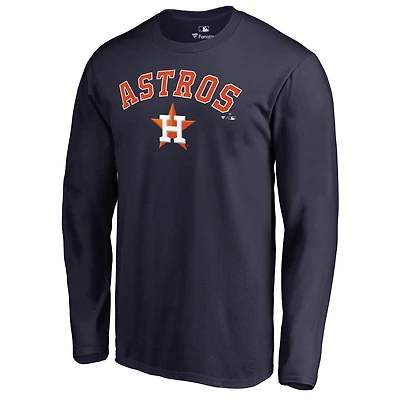 Men's Navy Houston Astros Team Lockup Long Sleeve T-Shirt