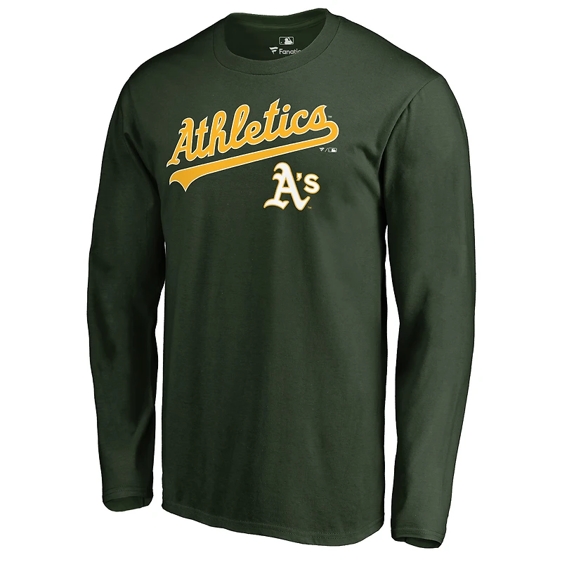 Men's Green Athletics Team Lockup Long Sleeve T-Shirt