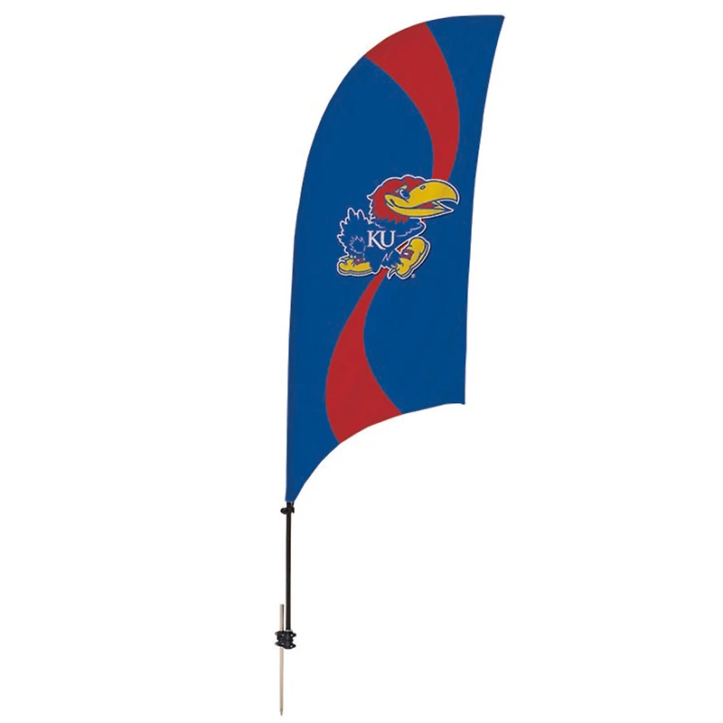 Kansas Jayhawks 7.5' Swirl Razor Feather Stake Flag