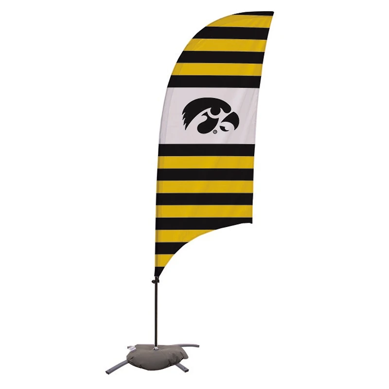 Iowa Hawkeyes 7.5' Stripe Razor Feather Stake Flag with Base