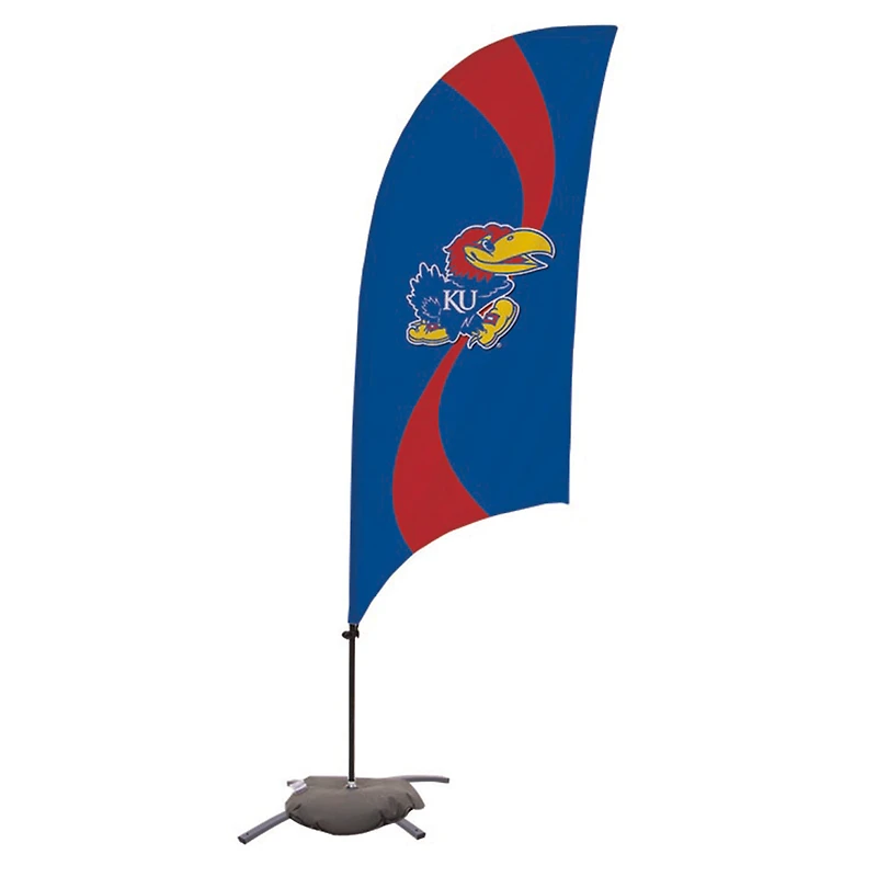 Kansas Jayhawks 7.5' Razor Feather Stake Flag with Base