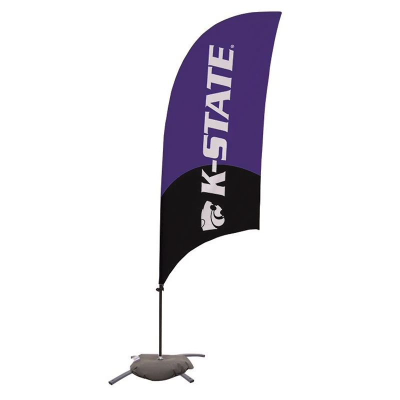 Kansas State Wildcats 7.5' Two-Tone Razor Feather Stake Flag with Base
