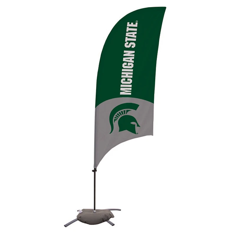 Michigan State Spartans 7.5' Two-Tone Razor Feather Stake Flag with Base
