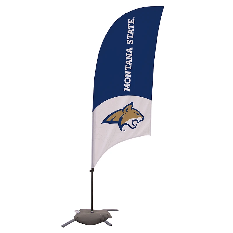 Montana State Bobcats 7.5' Two-Tone Razor Feather Stake Flag with Base