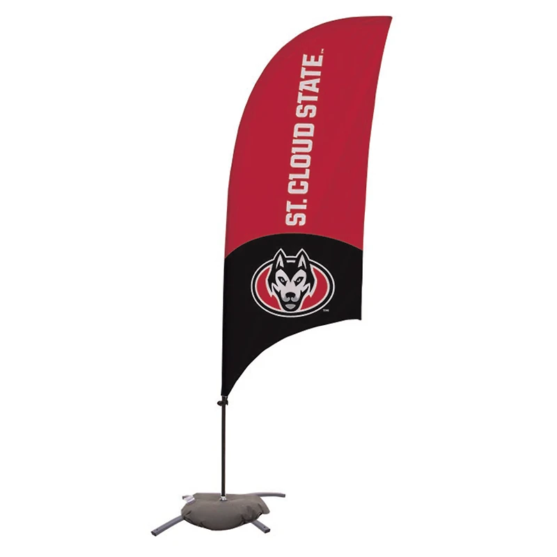 St. Cloud State Huskies 7.5' Two-Tone Razor Feather Stake Flag with Base