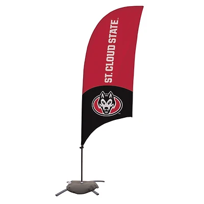St. Cloud State Huskies 7.5' Two-Tone Razor Feather Stake Flag with Base