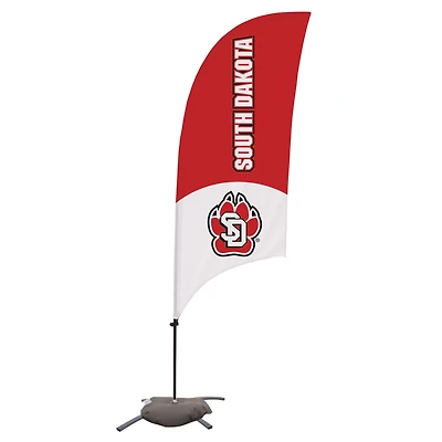 South Dakota Coyotes 7.5' Two-Tone Razor Feather Stake Flag with Base