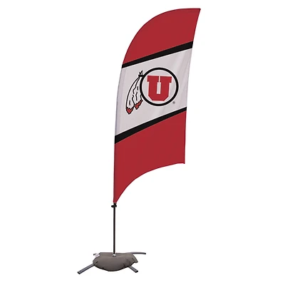 Utah Utes 7.5' Razor Feather Stake Flag with Base
