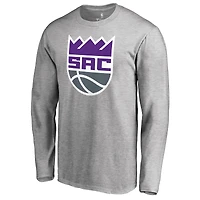 Men's Heathered Gray Sacramento Kings Secondary Logo Long Sleeve T-Shirt
