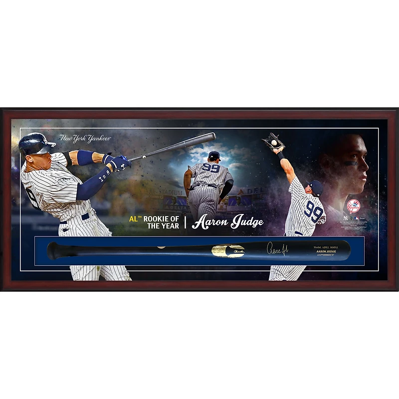 Aaron Judge New York Yankees Framed Autographed Rookie of the Year Bat Collage Shadowbox
