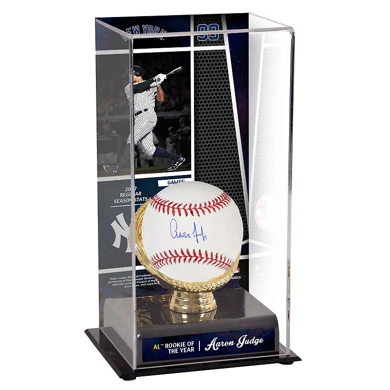Aaron Judge New York Yankees Autographed Baseball and 2017 Rookie of the Year Sublimated Display Case with Image