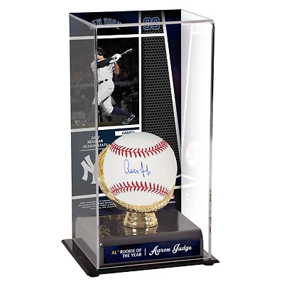 Aaron Judge New York Yankees Autographed Baseball and 2017 Rookie of the Year Sublimated Display Case with Image