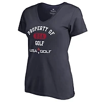 Women's Navy USA Golf Property Of V-Neck T-Shirt