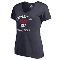 Women's Navy USA Golf Property Of V-Neck T-Shirt