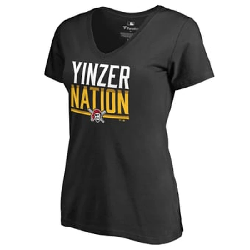 Women's Black Pittsburgh Pirates Hometown Collection Yinzer Nation V-Neck T-Shirt