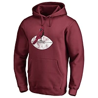 Men's Garnet Arizona Cardinals Throwback Logo Pullover Hoodie
