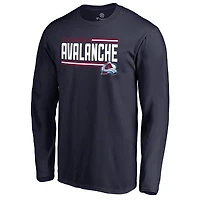 Men's Navy Colorado Avalanche Iconic Collection On Side Stripe Long Sleeve T-Shirt