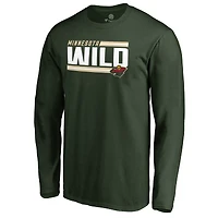 Men's Green Minnesota Wild Iconic Collection On Side Stripe Long Sleeve T-Shirt