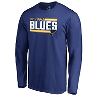 Men's Royal St. Louis Blues Iconic Collection On Side Stripe Long Sleeve T-Shirt