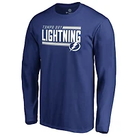 Men's Blue Tampa Bay Lightning Iconic Collection On Side Stripe Long Sleeve T-Shirt