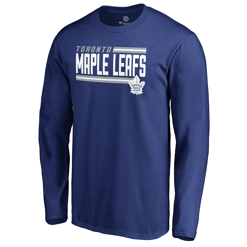 Men's Royal Toronto Maple Leafs Iconic Collection On Side Stripe Long Sleeve T-Shirt