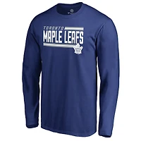 Men's Royal Toronto Maple Leafs Iconic Collection On Side Stripe Long Sleeve T-Shirt
