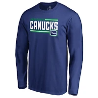 Men's Royal Vancouver Canucks Iconic Collection On Side Stripe Long Sleeve T-Shirt