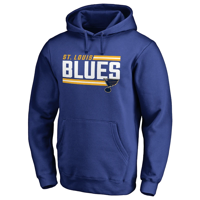 Men's Royal St. Louis Blues Iconic Collection On Side Stripe Pullover Hoodie