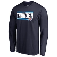 Men's Navy Oklahoma City Thunder Onside Stripe Long Sleeve T-Shirt