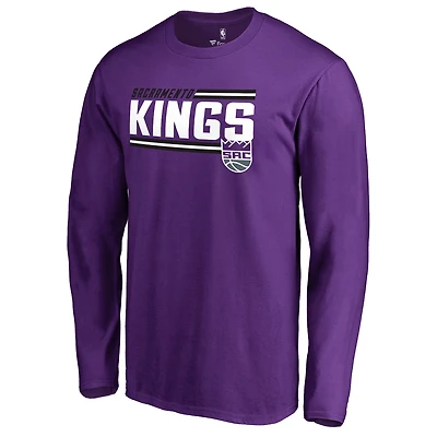 Men's Purple Sacramento Kings Onside Stripe Long Sleeve T-Shirt