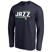 Men's Navy Utah Jazz Onside Stripe Long Sleeve T-Shirt