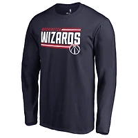 Men's Navy Washington Wizards Onside Stripe Long Sleeve T-Shirt