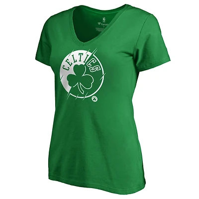 Women's Kelly Green Boston Celtics X-Ray Slim Fit V-Neck T-Shirt