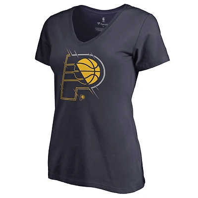 Women's Navy Indiana Pacers X-Ray Slim Fit V-Neck T-Shirt