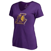Women's Purple Los Angeles Lakers X-Ray Slim Fit V-Neck T-Shirt
