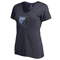 Women's Navy Memphis Grizzlies X-Ray Slim Fit V-Neck T-Shirt