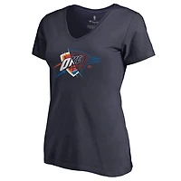 Women's Navy Oklahoma City Thunder X-Ray Slim Fit V-Neck T-Shirt