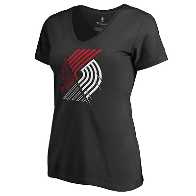 Women's Black Portland Trail Blazers X-Ray Slim Fit V-Neck T-Shirt