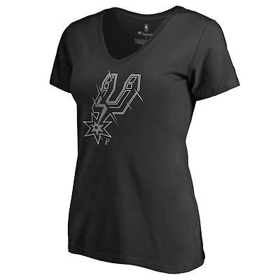 Women's Black San Antonio Spurs X-Ray Slim Fit V-Neck T-Shirt