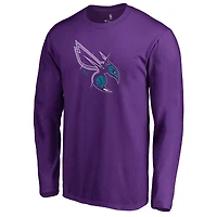 Men's Purple Charlotte Hornets X-Ray Long Sleeve T-Shirt