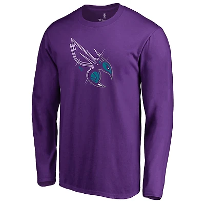 Men's Purple Charlotte Hornets X-Ray Long Sleeve T-Shirt