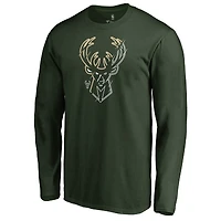 Men's Green Milwaukee Bucks X-Ray Long Sleeve T-Shirt