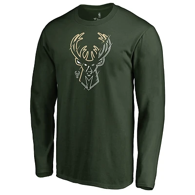 Men's Green Milwaukee Bucks X-Ray Long Sleeve T-Shirt
