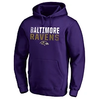 Men's Purple Baltimore Ravens Iconic Collection Fade Out Pullover Hoodie