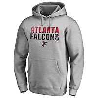 Men's Ash Atlanta Falcons Iconic Collection Fade Out Pullover Hoodie