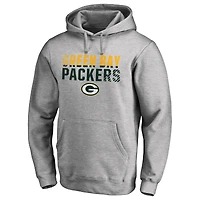 Men's Ash Green Bay Packers Iconic Collection Fade Out Pullover Hoodie